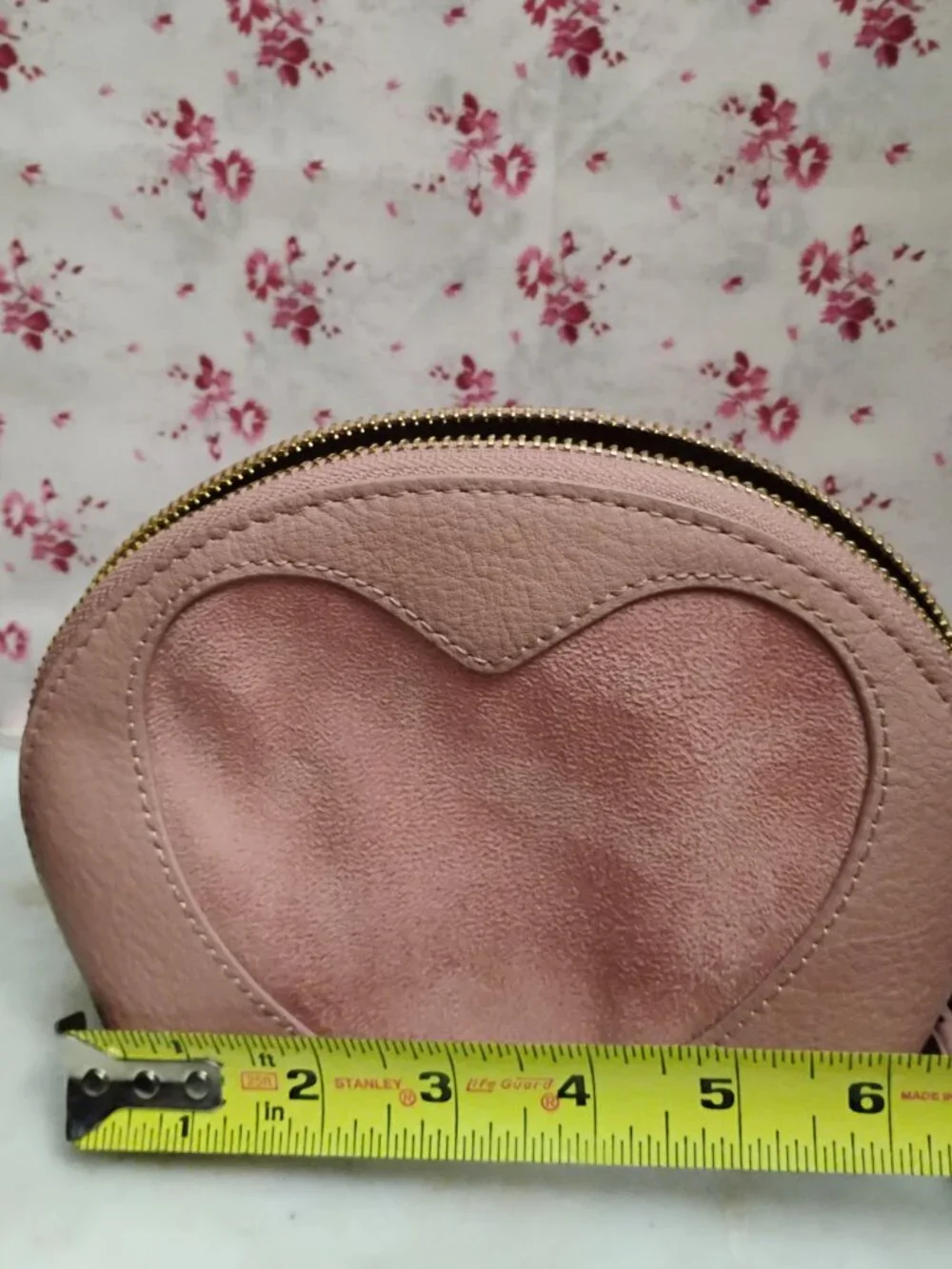 Lauren Conrad Heart Faux Leather Pink Mauve Clutch Wristlet